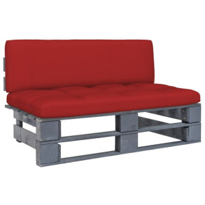 Ogrodowa sofa środkowa z palet, szara, drewno sosnowe