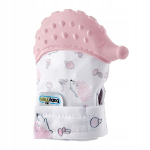 BabyJem Gryzak rękawiczka ząbkowanie Jeżyk Pink
