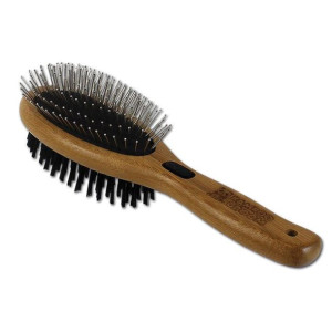 Bamboo Groom Dwustronna Szczotka Z Włosiem I Igłami Ze Stali Nierdzewnej Ro