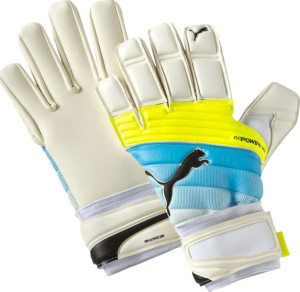 Rękawice bramkarskie Puma Evo Power Grip 2.3 IC biało-niebiesko-żółte 04122
