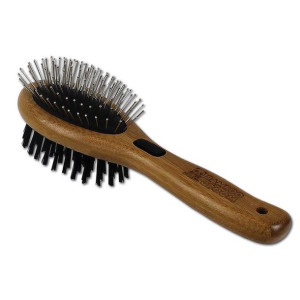 Bamboo Groom Dwustronna Szczotka Z Włosiem I Igłami Ze Stali Nierdzewnej Ro