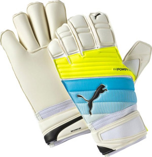 Rękawice bramkarskie Puma Evo Power Grip 2.3 GC biało-niebiesko-żółte 04122