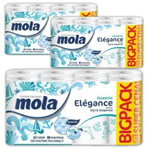 Papier toaletowy Mola Elegance Oceanic (16 rolek) x 3 opakowania