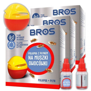 Pułapka na muszki owocówki z płynem Bros x 3 sztuki