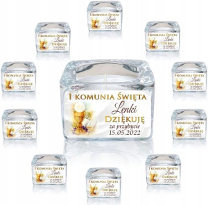 10 szt. Świecznik Podziękowanie Komunia Świeczka