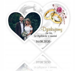 FOTO MAGNES serce Podziękowanie dla GOŚCI Ślub