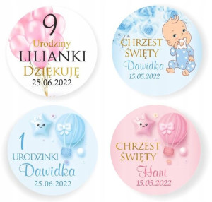 MAGNESY Podziękowanie Urodziny Chrzest Osiemnastka