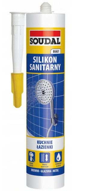Soudal Silikon Sanitarny Biały ZWYKŁY 280 ML