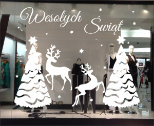 Naklejki ŚWIĄTECZNE na witrynę OKNO szybę 200x100
