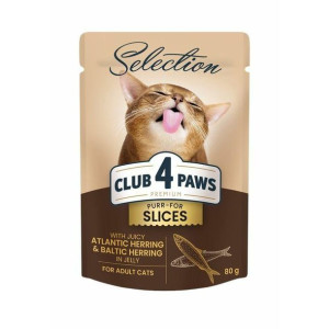 Club 4 Paws Mokra Karma Dla Dorosłych Kotów Śledź Ze Szprotkami W Galarecie