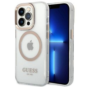Etui Guess GUHMP14LHTRMD Apple iPhone 14 Pro złoty/gold hard case Metal Out