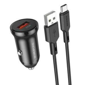 Borofone ładowarka samochodowa BZ18 USB QC 3.0 18W z kablem USB na Typ C cz