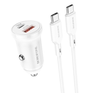 Borofone ładowarka samochodowa BZ18A USB + Typ C PD 20W QC 3.0 18W z kablem