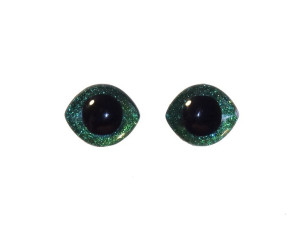 Oczy Do Maskotek Brokat Owalne 20x23mm Zielony