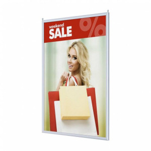 Rama plakatowa dwustronna SLIDE IN A1 Z zestawem linek