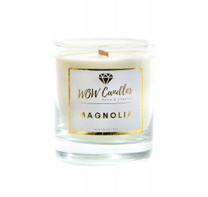 Świeca sojowa - MAGNOLIA - Drewniany knot Świeczka