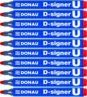 Marker permanentny DONAU D-Signer U czerwony x10