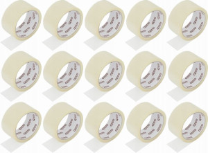 Taśma klejąca PAKOWA 48mm 50 MOCNA BEZBARWNA x15