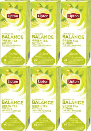 Herbata zielona Lipton cytrynowa 6x25szt-1.3g