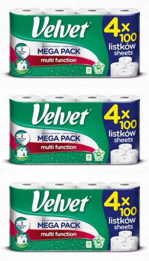 Velvet ręczniki papierowe Mega pack 3x4 rolki 2W