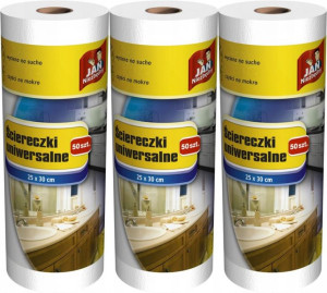 Ściereczki na rolce białe Jan Niezbędny 150szt
