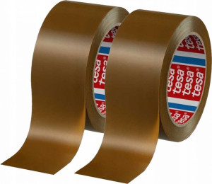 Taśma pakowa Tesa 50mm x 66m kauczuk brązowy x2