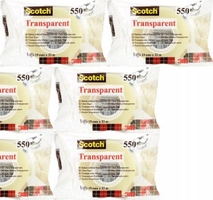 Taśma klejąca Scotch 550 w folii 19mm/33m 6szt