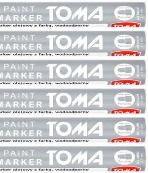 TOMA marker pisak olejowy szyb opon srebrny x6