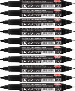 Marker Cd Foliopis Toma 321 Dwustronny Czarny X 10