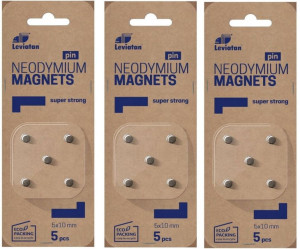 Magnesy neodymowe Leviatan 5mm 15szt srebrny
