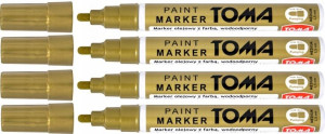 Marker olejowy Toma TO-440 okrągła 2.5mm złoty x4