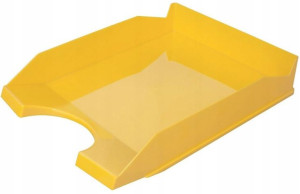 Półka na dokumenty kuwetka A4 plastik żółta
