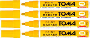 Marker olejowy Toma TO-440 okrągła 2.5mm żółty x4