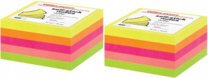 Notes samoprzylepny 76x76mm 400 neonowe kolory x2