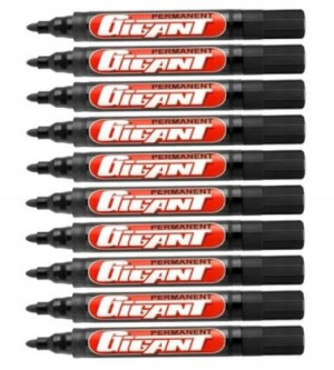 Marker permanentny GIGANT czarny Kamet okrągły x10