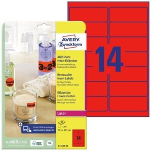 Etykiety Avery Zweckform usuwalne 25 arkuszy