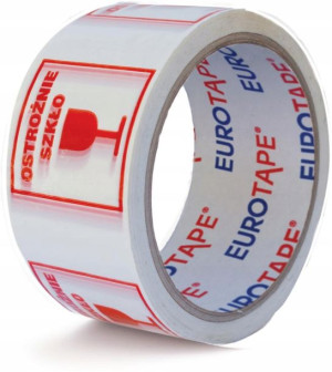 Taśma pakowa nadruk ostrożnie szkło Dalpo 48mm-50m