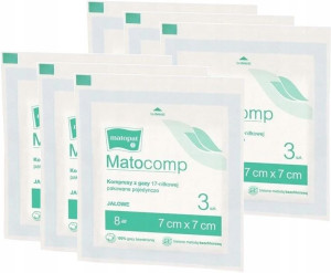Kompresy gazowe jałowe Matopat Matocomp 7-7cm 18sz
