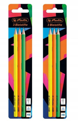 Ołówek Herlitz Neon Art HB niełamliwy 6 szt