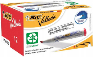 Marker suchościeralny Bic Velleda czerwony x 12