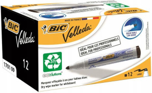 Marker suchościeralny Bic Velleda czarny x 12