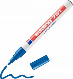 Marker olejowy edding 751 okrągła 1-2mm niebieski