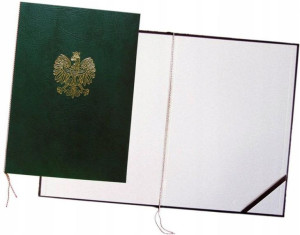 Okładka do dyplomów Warta A4 z orłem zielony