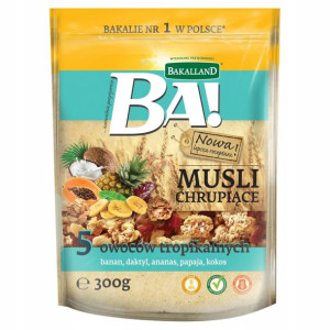 Musli Chrupiące 5 Owoców Tropikal 300g Bakalland