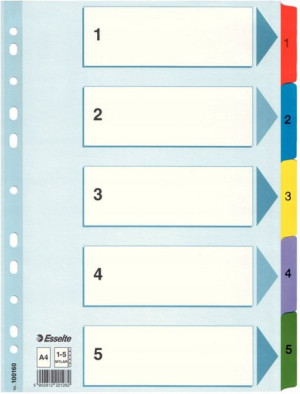 Przekładki kartonowe numeryczne Esselte Mylar A4