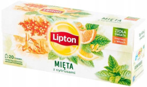 Herbata ziołowa Lipton mięta cytrusy 20 torebek
