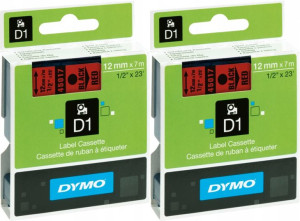 DYMO Taśma D1 45017 oryginał czarny/czerwony x2