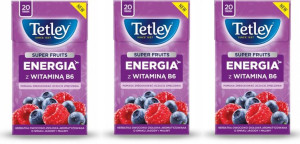 Herbata Tetley Fruits Energia Jagoda Malina x3 szt