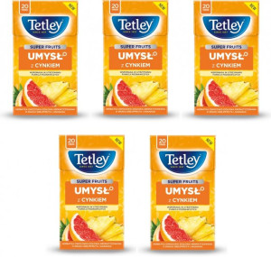 Herbata Tetley Umysł z cynkiem grejpfrut ananas x5