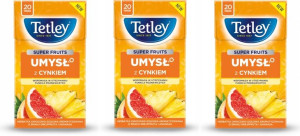 Herbata Tetley Umysł z cynkiem grejpfrut ananas x3